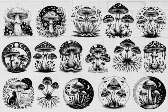 30 Mystical Mushroom SVG Bundle
