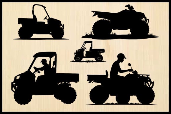 ATV Rider Silhouette SVG Bundle: Graphics for Off-Road Creativity