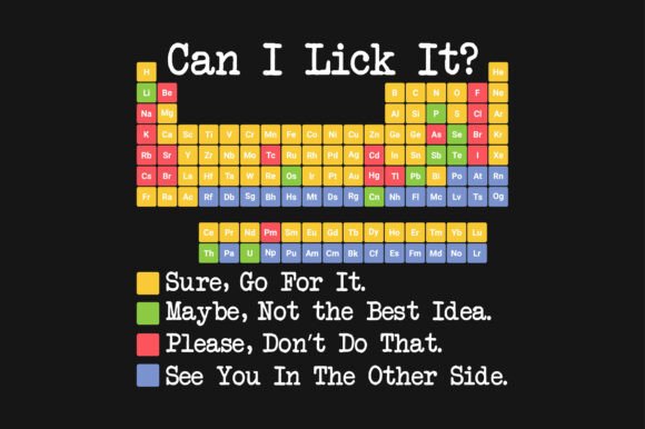 Can I Lick It Periodic Table PNG SVG Graphics Crafts