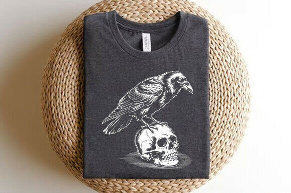 Crow Skull SVG: Gothic Raven Clipart for Crafts