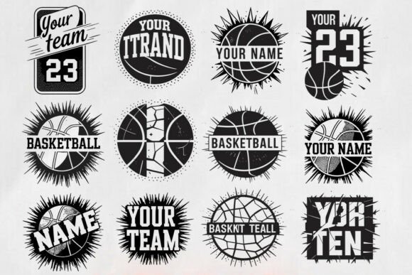 Graphics for Crafts: Basketball Team Logo SVG Bundle