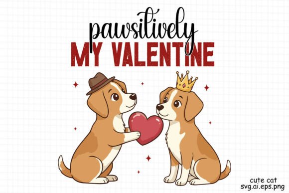 Pawsitively My Valentine SVG PNG Design