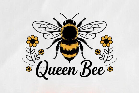 Queen Bee SVG - Cute Bumblebee Clipart