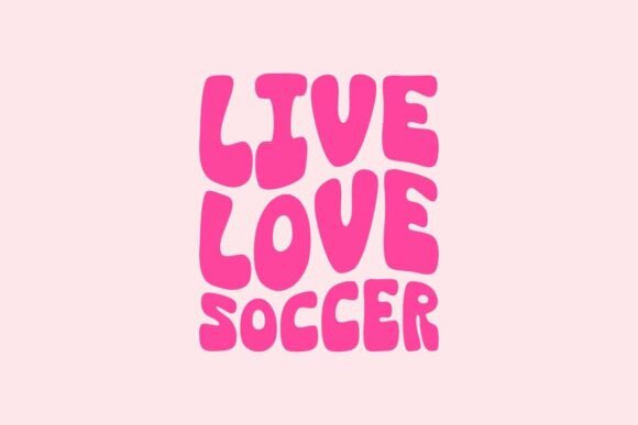 Retro Live Love Soccer SVG PNG Design
