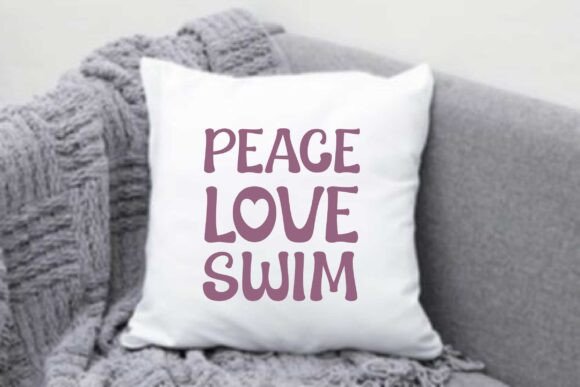 Retro PEACE LOVE SWIM SVG Graphics