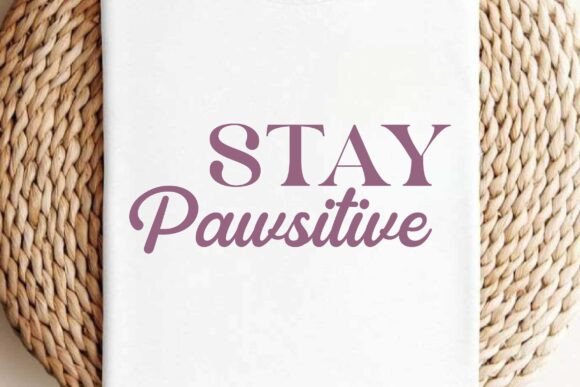 Retro Stay Pawsitive Dog SVG PNG Design