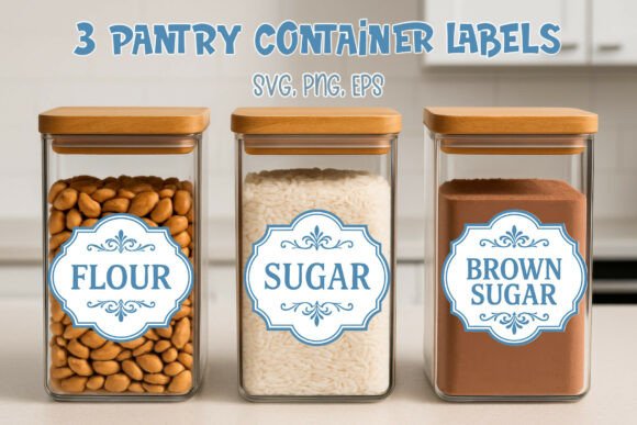 Vintage Pantry Label Flour Sugar SVG